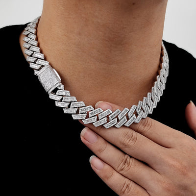 Cadena Cubana Hip Hop de Diamantes Doble Fila 18mm - Image 16