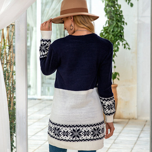Suéter Navideño para Mujer con Estampado de Renos Tejido Jacquard - Image 10