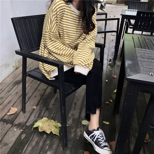 Camisa Oversized a Rayas de Manga Larga Suelta - Image 15