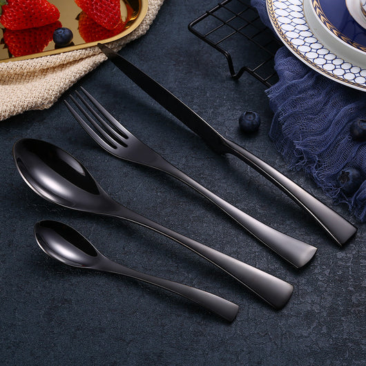 Juego de Cubiertos Coreanos 4 Piezas Acero Inoxidable Negro Espejo - Cubertería Premium para Regalos - Image 17