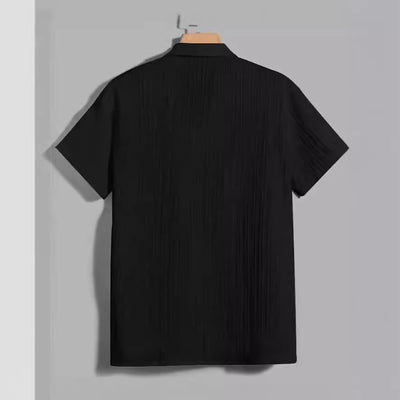 Camisa Polo Rayas Clásica Cuello Italiano Manga Corta - Image 13