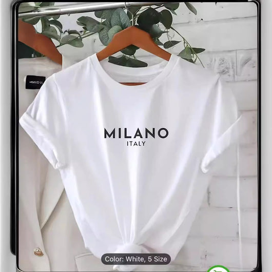Camiseta Estampada Cuello Redondo para Primavera y Verano - Image 3