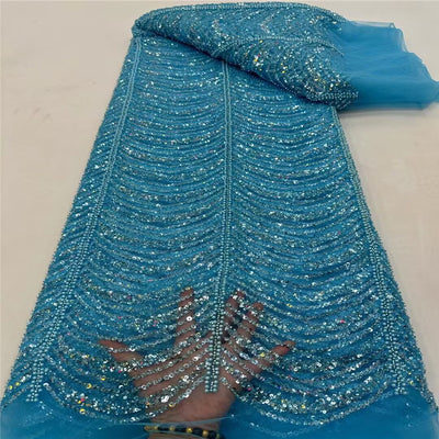 Vestido de Novia con Encaje Bordado, Lentejuelas y Tubo de Perlas Onda - Image 6