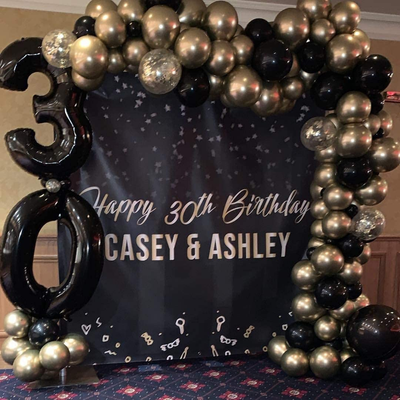 Juego de Globos Látex Negro y Dorado de 18 Pulgadas para Cumpleaños con Cadena Decorativa - Image 5