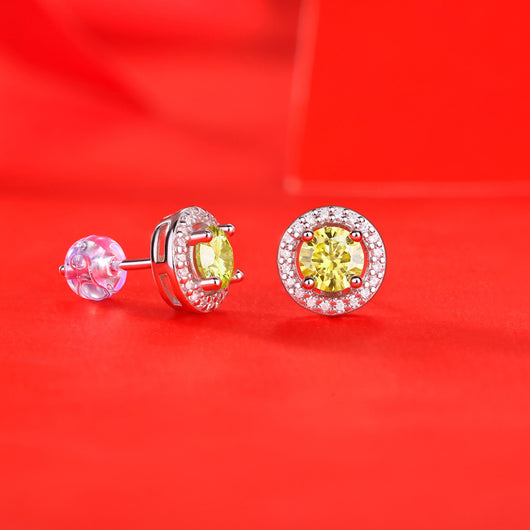 Aretes de Plata S925 con Moissanita - Diseño Dorado Clásico para Mujer - Image 7