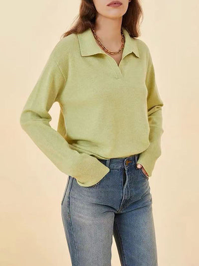 Suéter Oversize de Cuello Polo Grueso para Otoño Invierno - Image 13