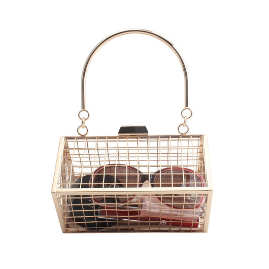 Bolso de Malla Metálica Hueca para Eventos - Cartera Diagonal Elegante - Image 12