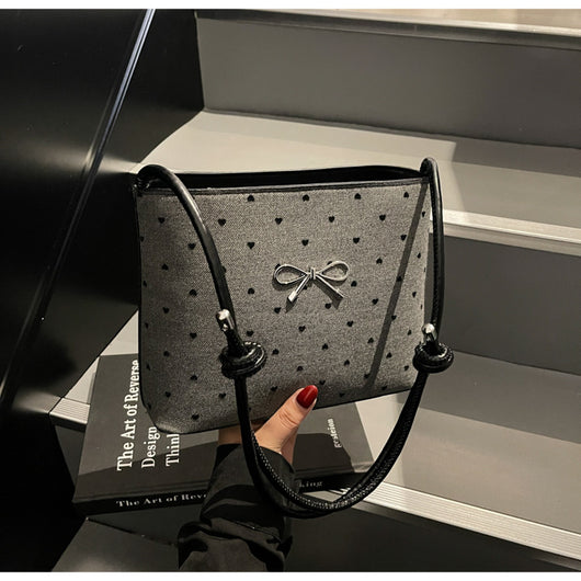 Bolsa Crossbody de Lona con Lunares y Moño Fashion - Image 17