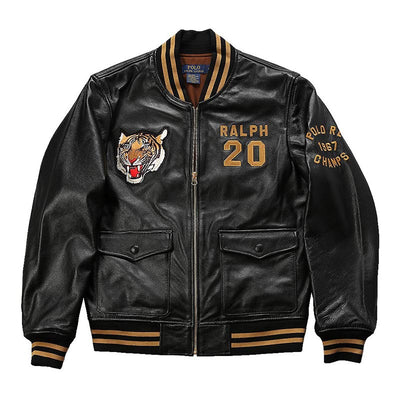 Chaqueta de Cuero para Hombre con Cuello Mao - Estilo Casual Deportivo - Image 14