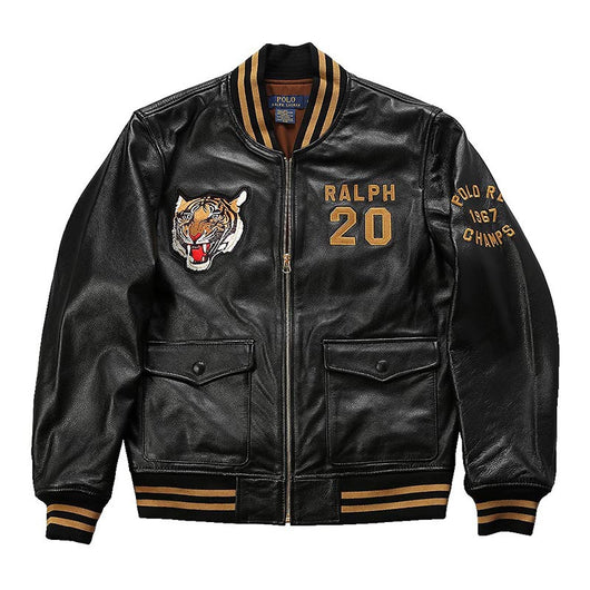 Chaqueta de Cuero para Hombre con Cuello Mao - Estilo Casual Deportivo - Image 14