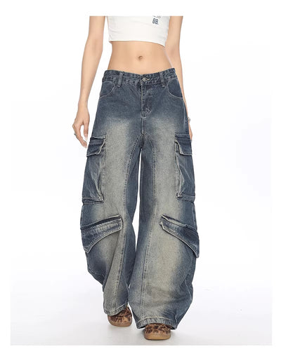 Pantalón Denim Matchet Multi-bolsillos Lavado - Image 12