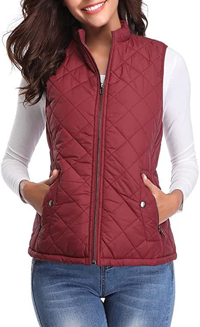 Chaleco de Algodón para Mujer con Cuello Parado y Bolsillos con Cierre - Image 11