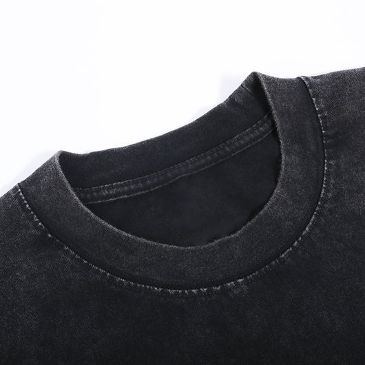 Camiseta Negra Estampada de Manga Corta - Diseño Simple y Versátil - Image 2