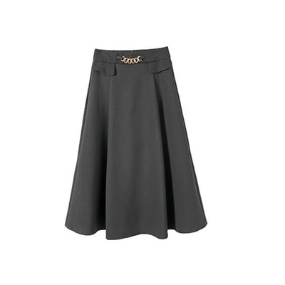 Falda Midi Elegante con Cadena en la Cintura - Image 5