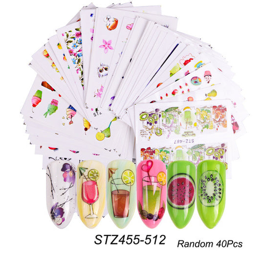 Set de Stickers para Uñas con Flores de Encaje Blanco y Negro - Image 5