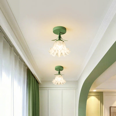 Lámpara LED Decorativa Pasillo Flor Linglan Crema - Image 2