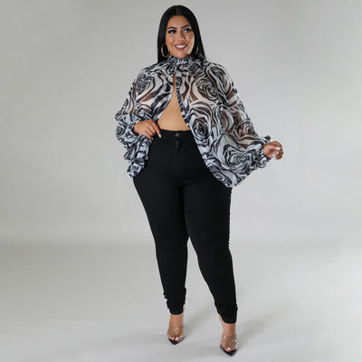 Blusa de Gasa Talla Grande con Cuello Redondo y Tirantes Ajustables - Image 21