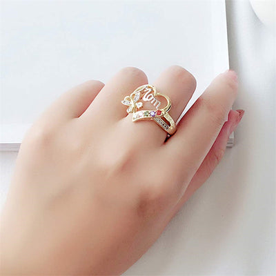 Anillo Ajustable para Mamá con Corazón y Mariposa - Regalo Día de la Madre - Image 2