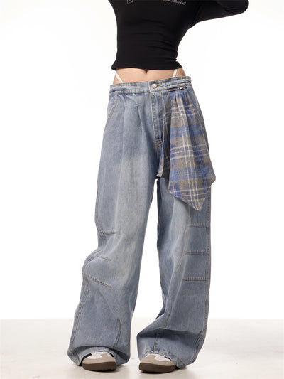 Jeans Retro con Pañuelo Cuadrado Desmontable y Cierre de Machete - Image 6
