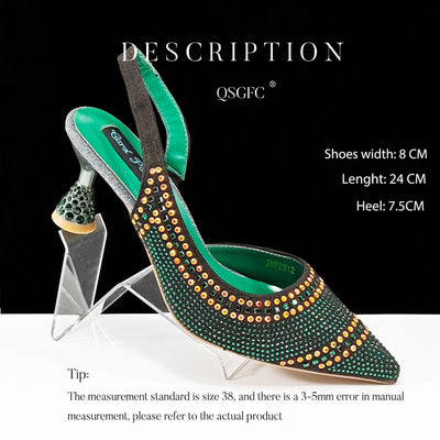 Tacones Altos Puntiagudos con Detalles Brillantes y Rayas - Image 9