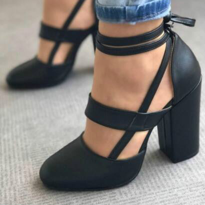 Sandalias de Tacón Grueso con Tira al Tobillo - Image 10
