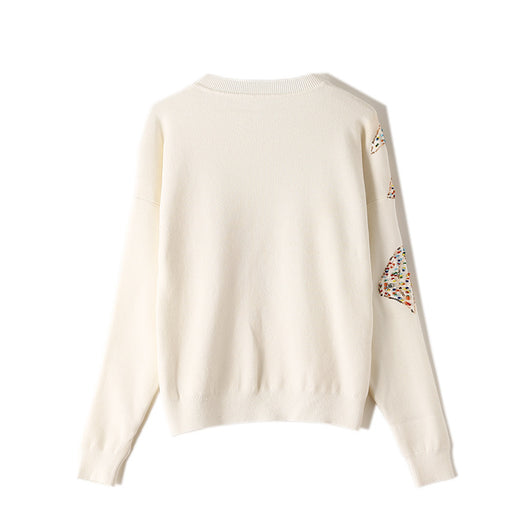 Suéter Tejido a Mano con Bordado de Diamantes - Blusa Dorada para Mujer - Image 6
