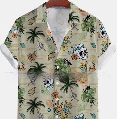 Camisa Casual de Manga Corta Estampada para Hombre - Image 11