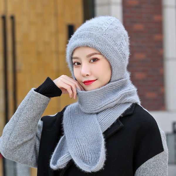 Conjunto Gorro y Bufanda Mujer Invierno - Diseño 2 en 1 con Forro Grueso