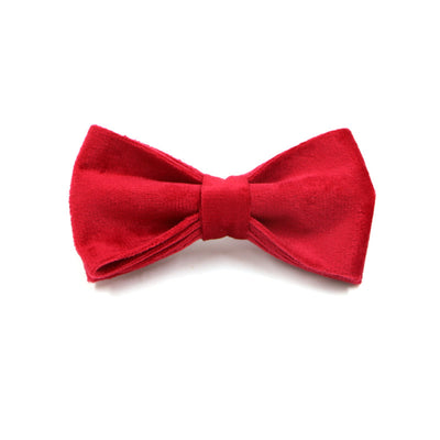 Collar y Correa para Mascotas en Terciopelo Rojo con Hebilla Dorada y Moño Navideño - Image 3