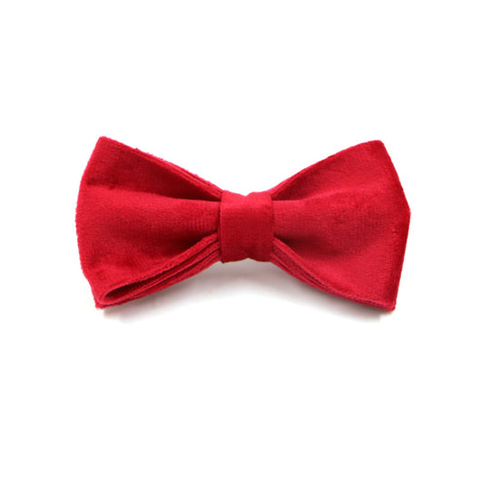 Collar y Correa para Mascotas en Terciopelo Rojo con Hebilla Dorada y Moño Navideño - Image 3