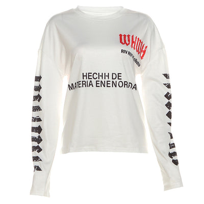 Playera Manga Larga Gótica Retro para Mujer con Estampado de Letras Personalizadas - Image 6