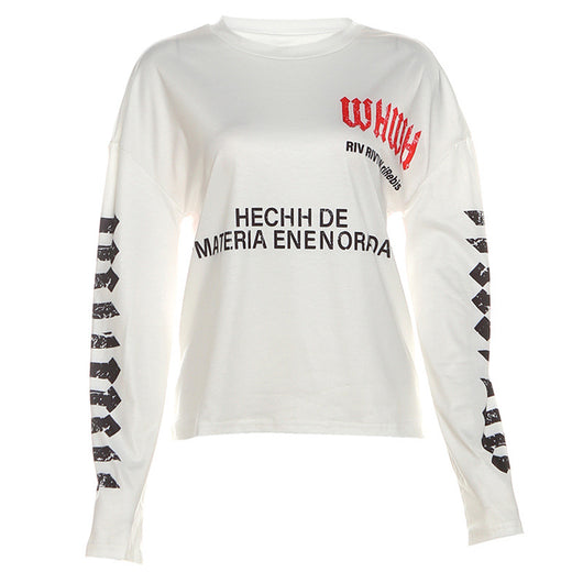 Playera Manga Larga Gótica Retro para Mujer con Estampado de Letras Personalizadas - Image 6