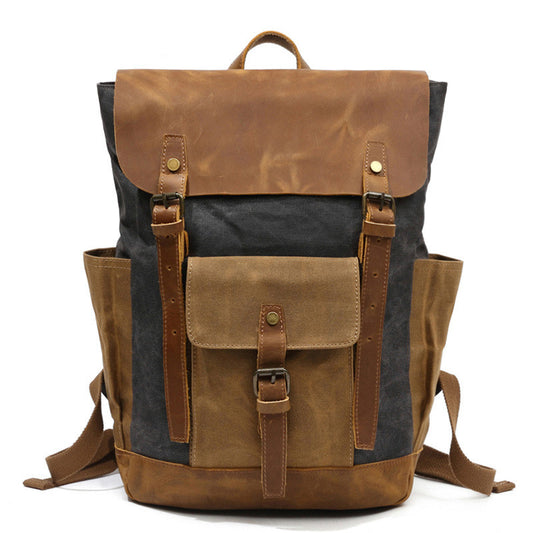 Mochila de Viaje Cuero Crazy Horse Lona para Hombre - Image 2