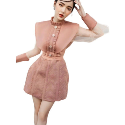 Vestido Gasa Retro Manga Larga para Mujer - Image 5