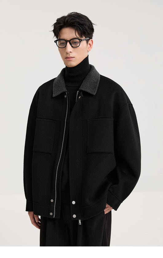 Chaqueta de Lana Doble Faz con Cuello de Lana de Cordero Premium - Image 20