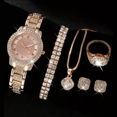 Reloj para Mujer con Diamantes Incrustados - Conjunto Cornucopia