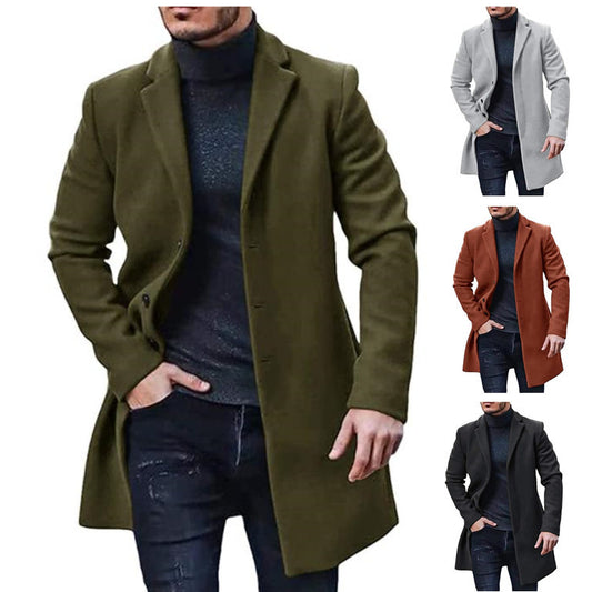 Abrigo Tweed Hombre Largo Acolchado Premium