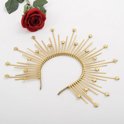Diadema Gótica con Halo Dorado Exagerado - Image 14