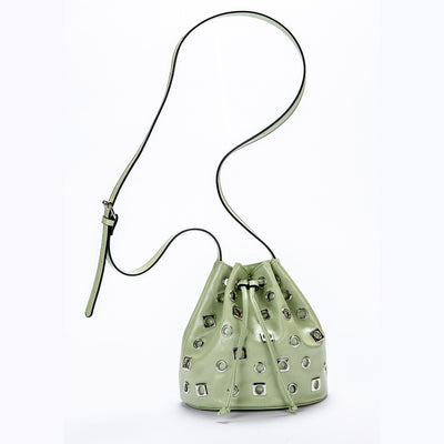 Bolso Bandolera Bucket con Remaches en Ante