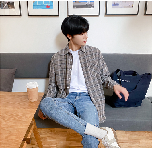 Camisa de Manga Larga Estilo Coreano para Hombre - Diseño Trendy Otoño - Image 11