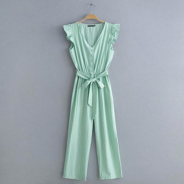 Jumpsuit de Algodón Denise con Rayas - Elegancia y Comodidad