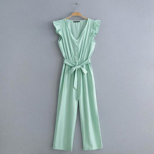 Jumpsuit de Algodón Denise con Rayas - Elegancia y Comodidad - Image 2