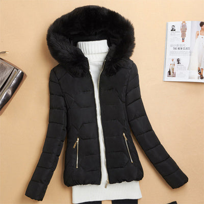 Abrigo de Algodón con Cuello de Piel Sintética para Mujer - Image 12