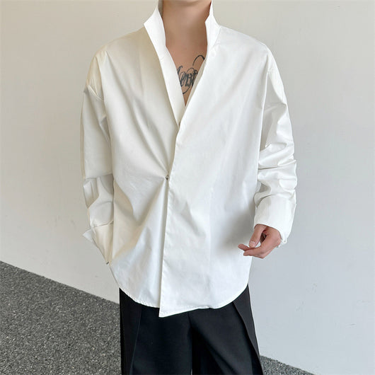 Chaqueta Camisa Cuello Rígido Diseño Minimalista - Image 9
