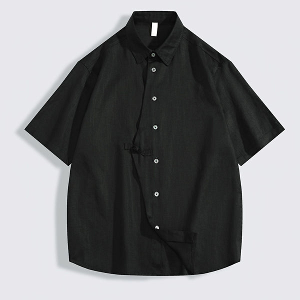Camisa de Lino Manga Corta para Hombre - Estilo Moderno - Image 4