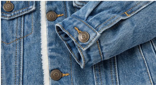 Chaqueta Denim Entallada con Solapa de Terciopelo - Image 7