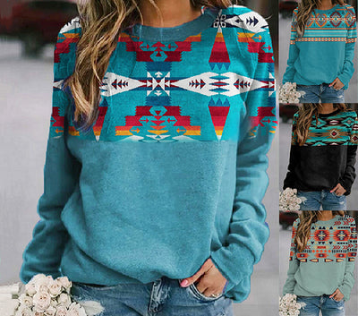 Sudadera Étnica Retro Occidental con Estampado Geométrico para Mujer - Image 7