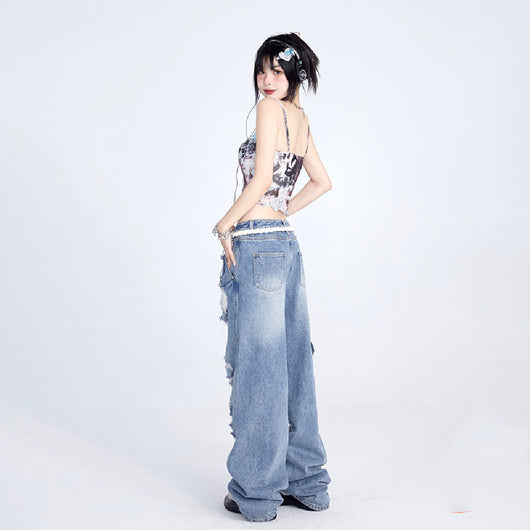 Jeans Anchos Rotos para Mujer - Image 7