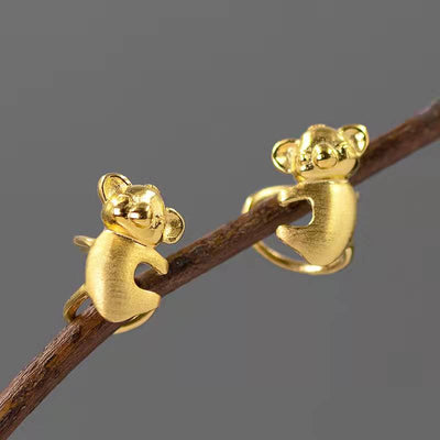 Aretes Koala's Hug Plata 925 Chapados en Oro - Image 4