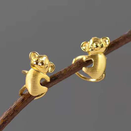 Aretes Koala's Hug Plata 925 Chapados en Oro - Image 4